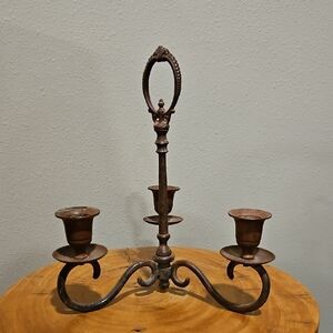 Candle Holder Bronze Candelabra 3 Branches Candelabram Metal Pillar Taper Candle